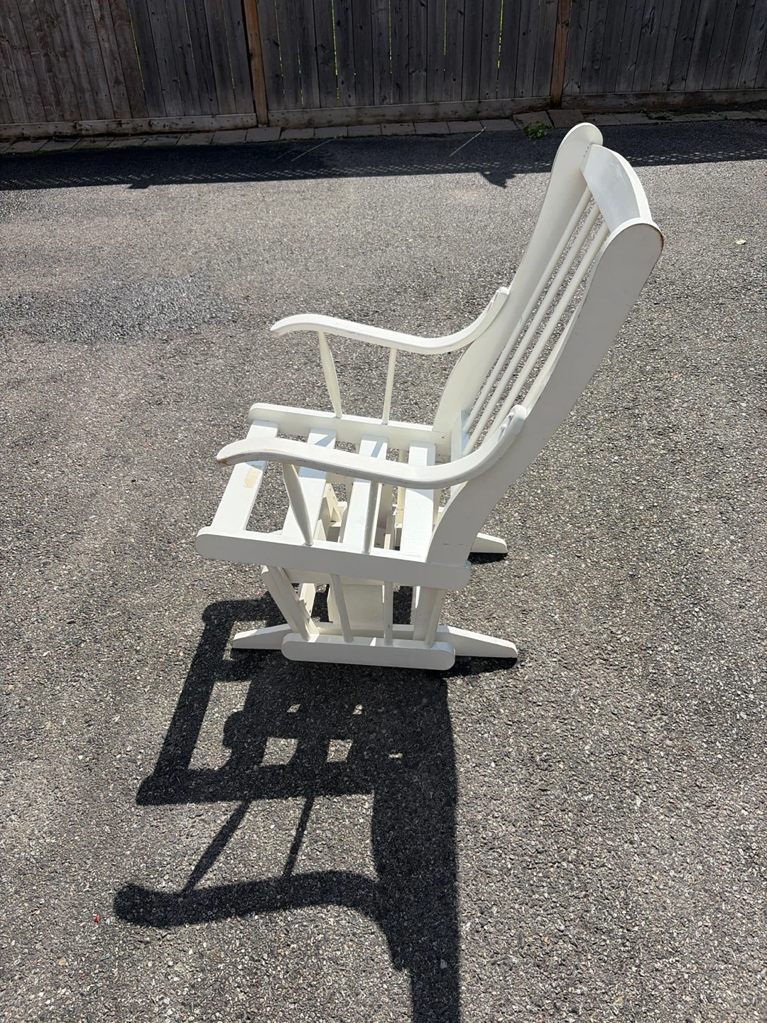 White Wooden Glider Rocking Chair - photo 3
