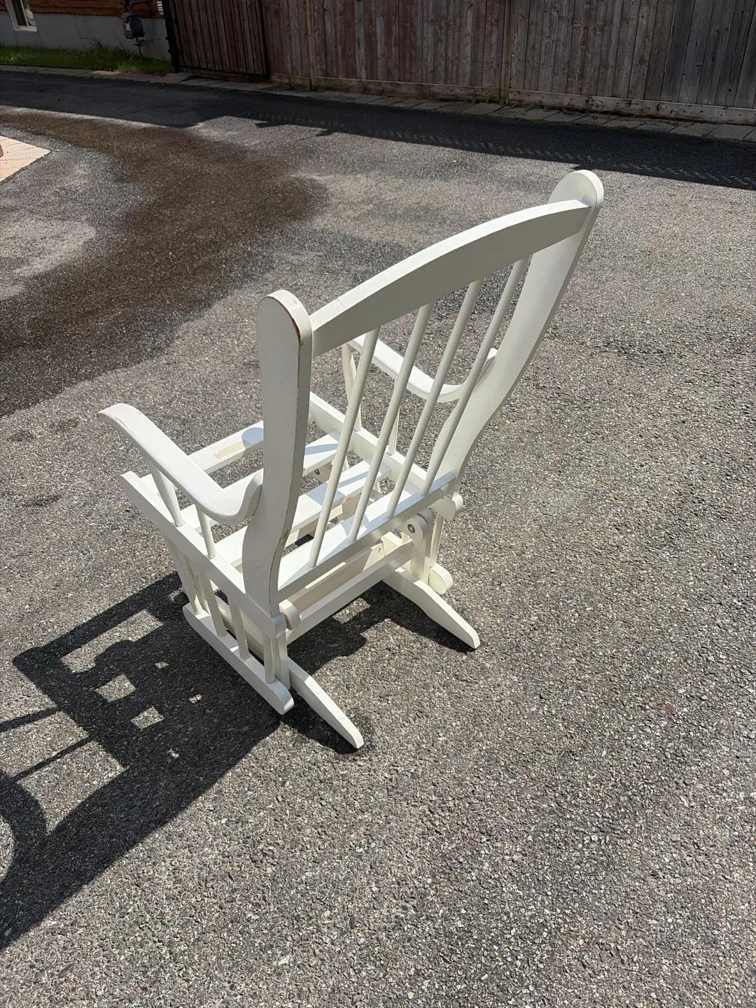 White Wooden Glider Rocking Chair - photo 4