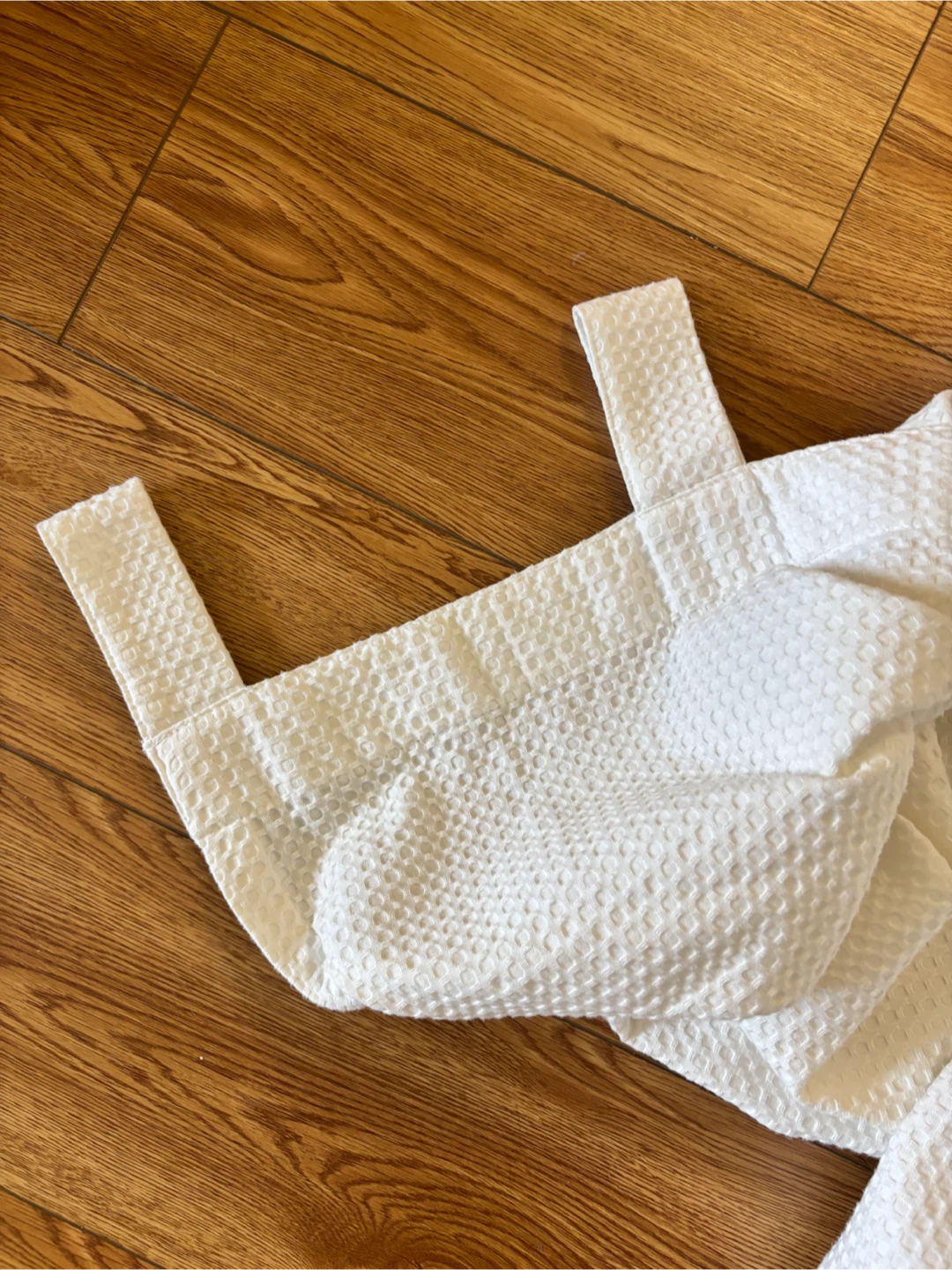 White Waffle Weave Curtains - photo 2