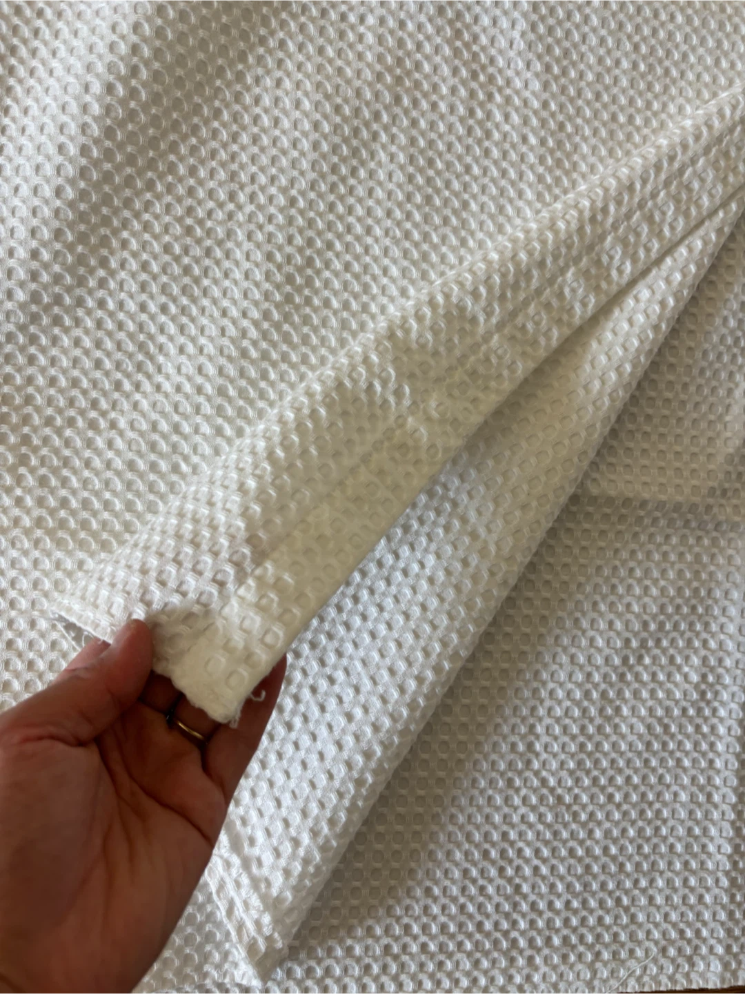 White Waffle Weave Curtains - photo 3