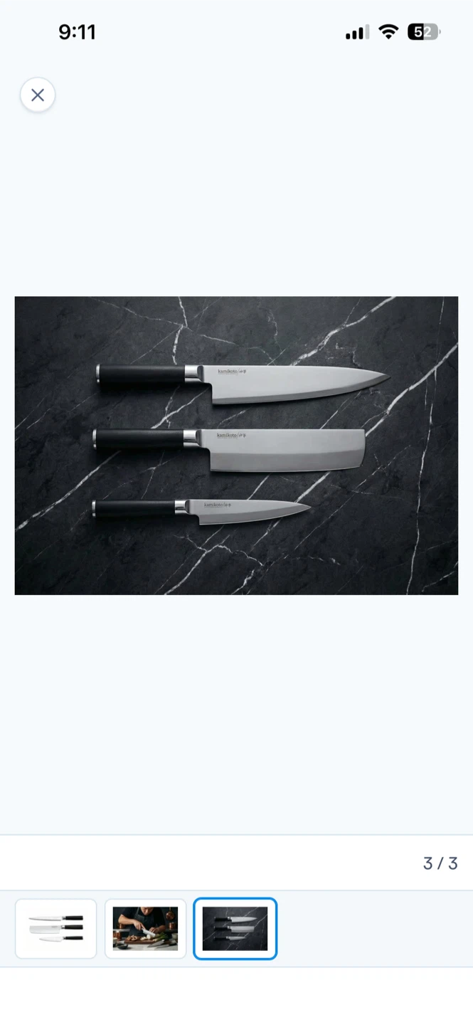 Brand New-Kamikoto Kanpeki Knife Set 3 Knives - photo 2