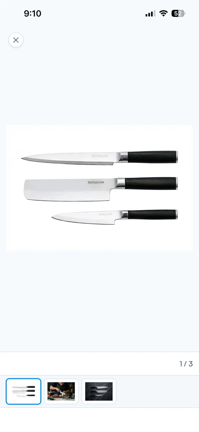 Brand New-Kamikoto Kanpeki Knife Set 3 Knives - photo 3