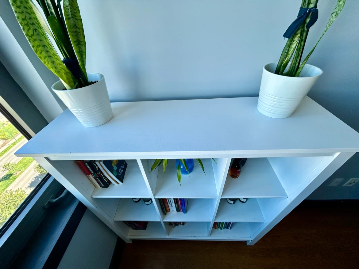 an IKEA KALLAX3x3 cube shelf in white - photo 3