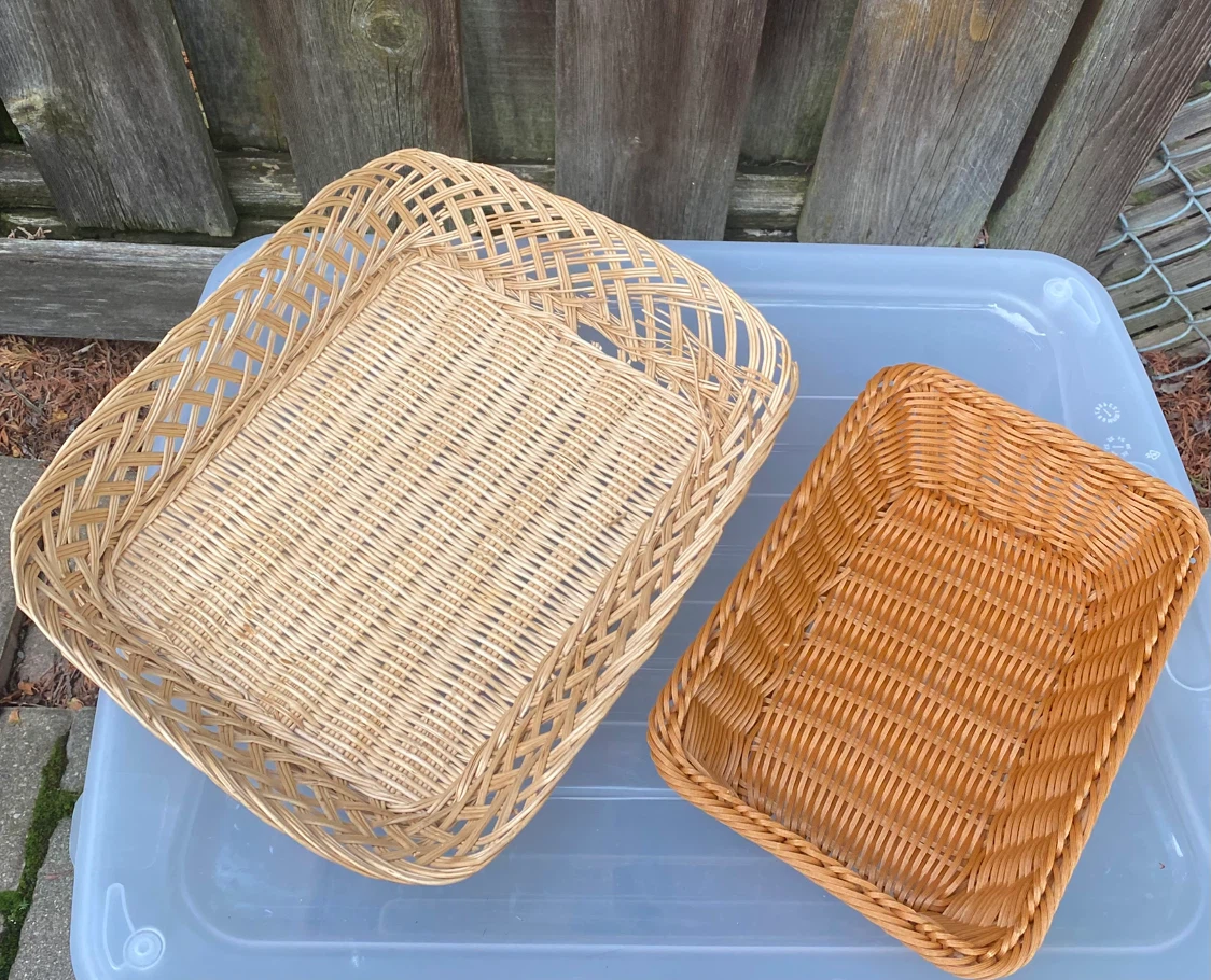 Wicker Serving Two Baskets