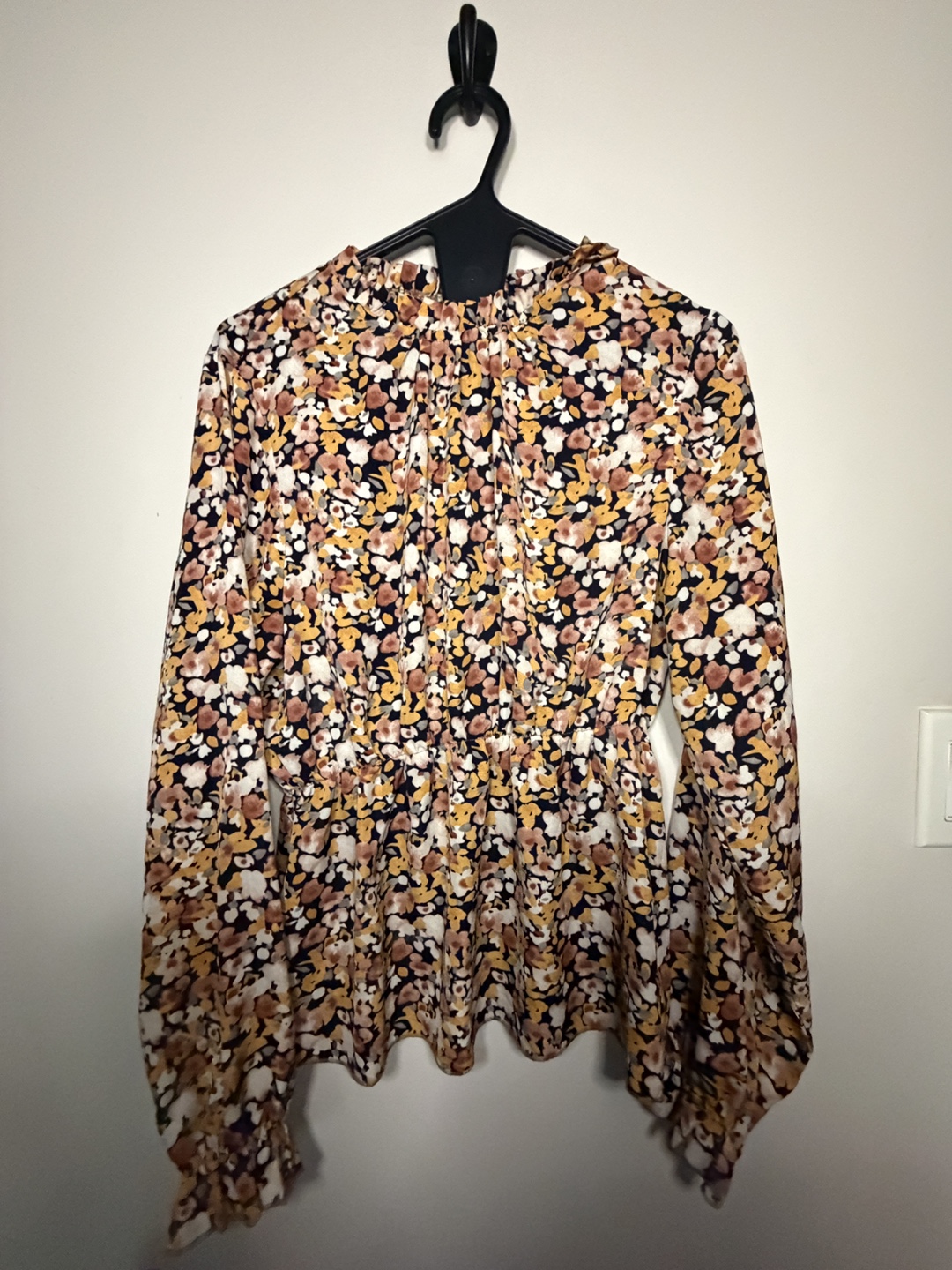 SHEIN Floral Mock Neck Blouse