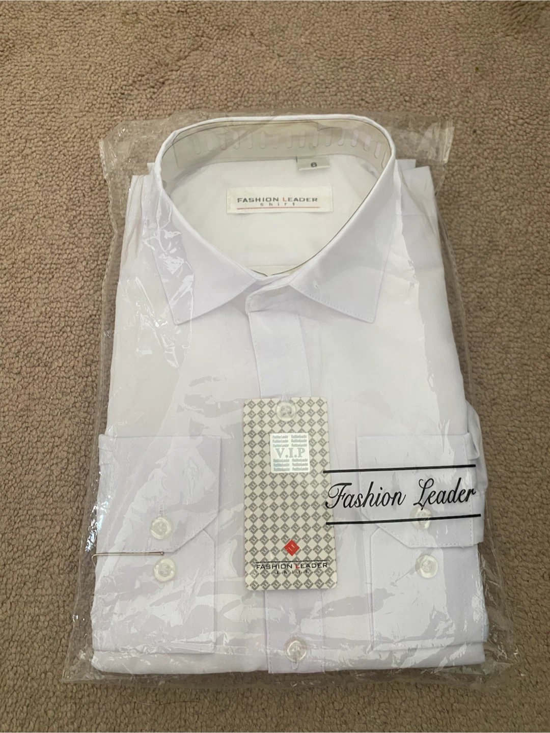 Fashion Leader White Dress Shirt Size 6
