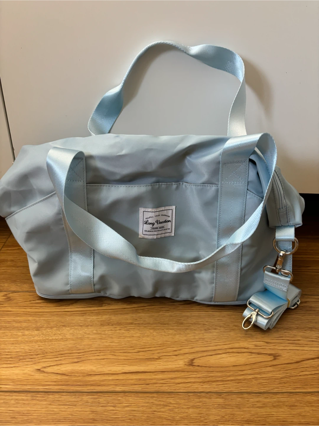 Long Vacation Light Blue Duffle Bag