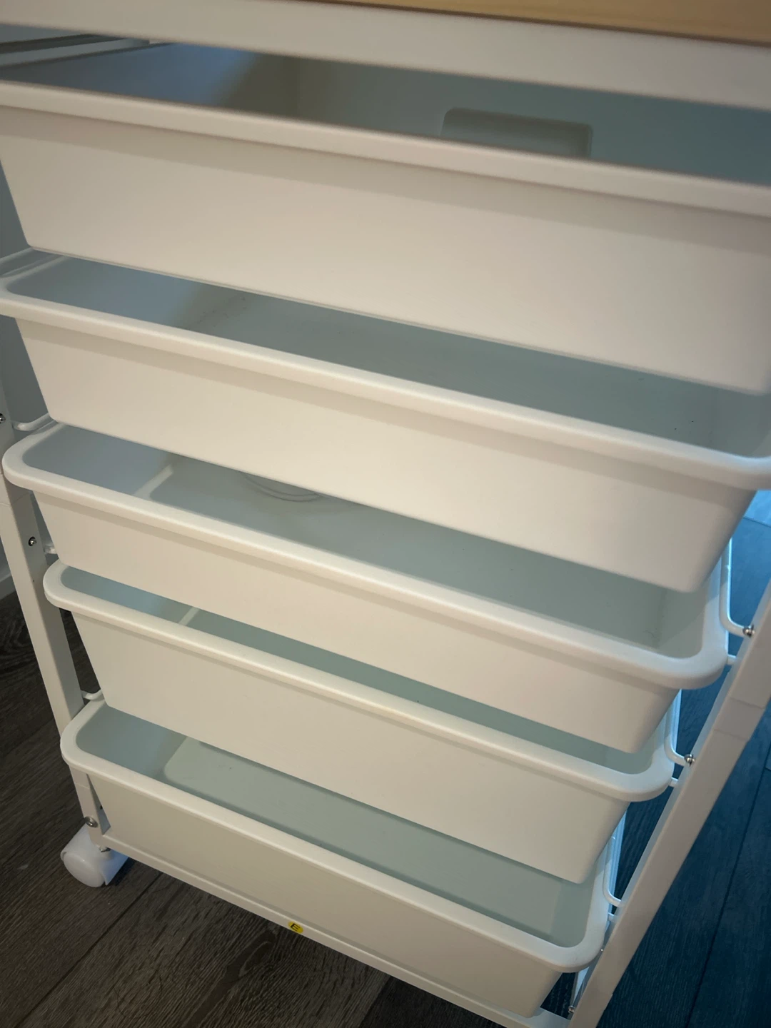 White 5-Drawer Rolling Storage Cart - photo 3