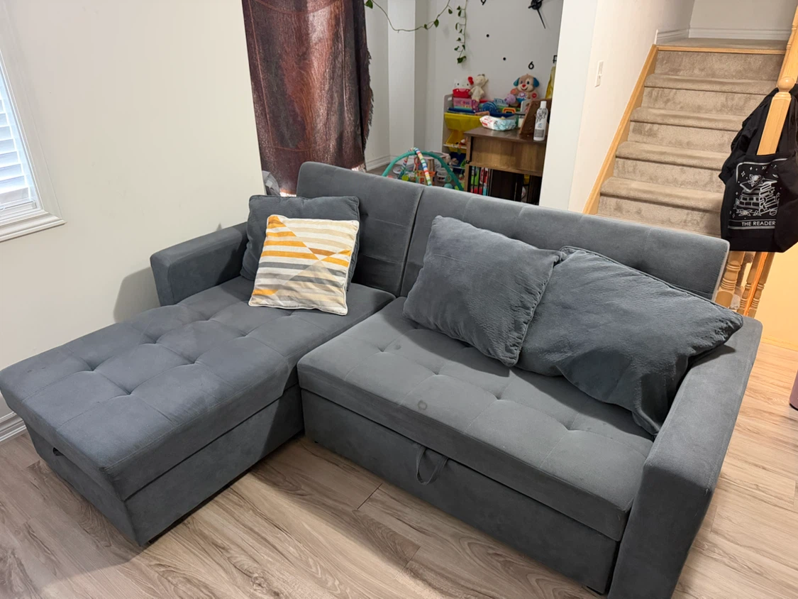 Grey Sectional Sofa with Storage