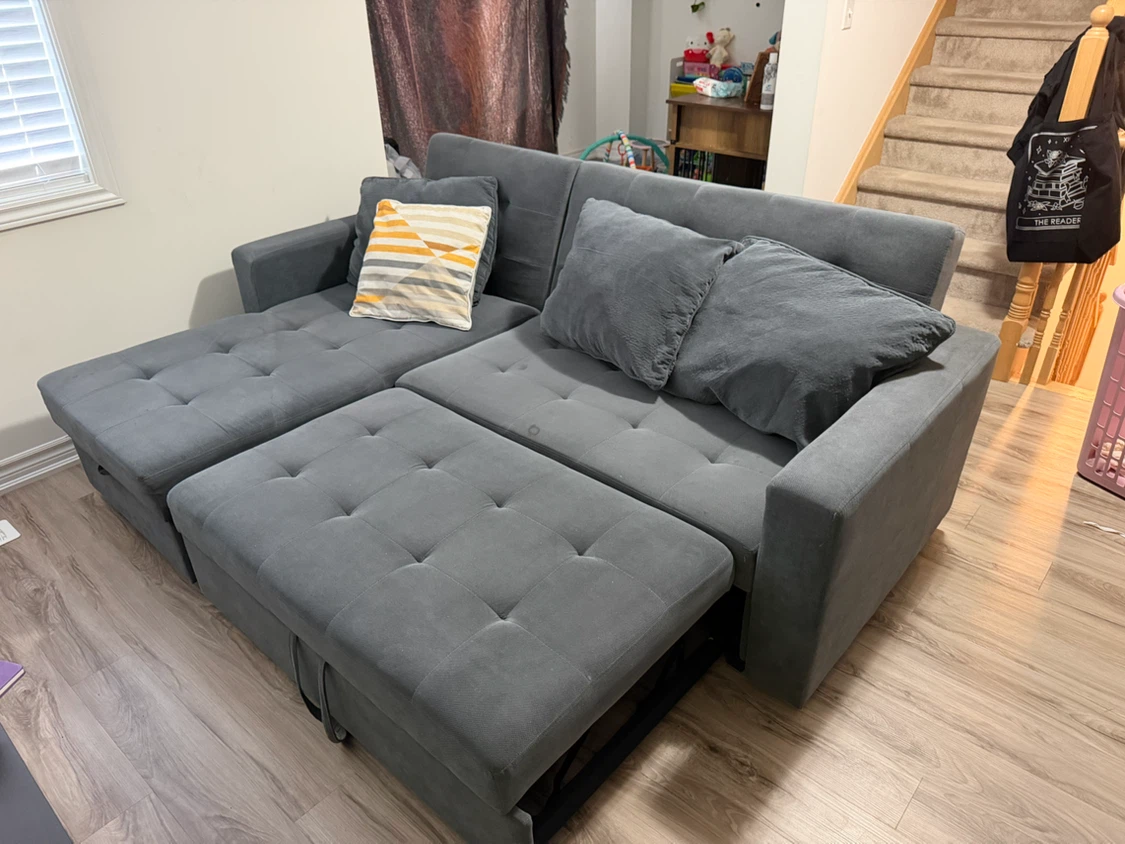 Grey Sectional Sofa with Storage - photo 2