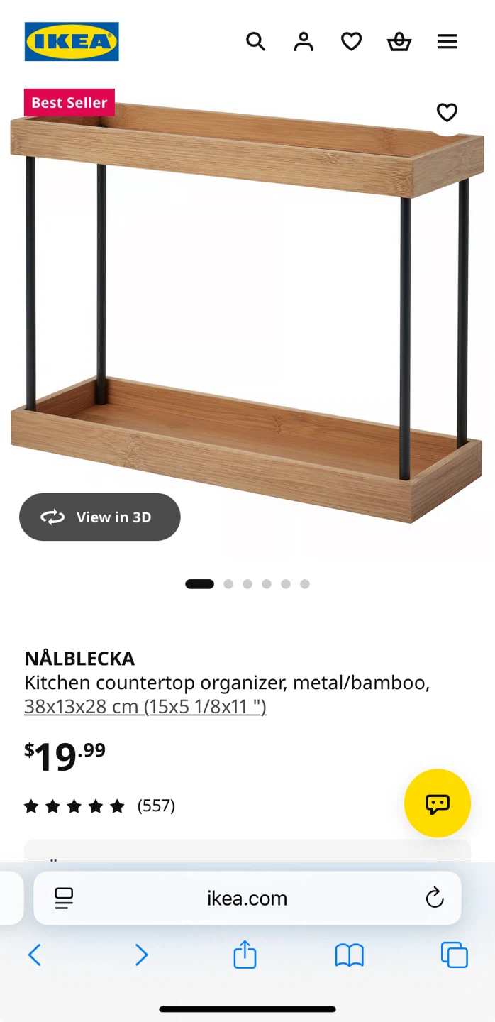 IKEA NÅLBLECKA Kitchen Countertop Organizer - Metal/Bamboo