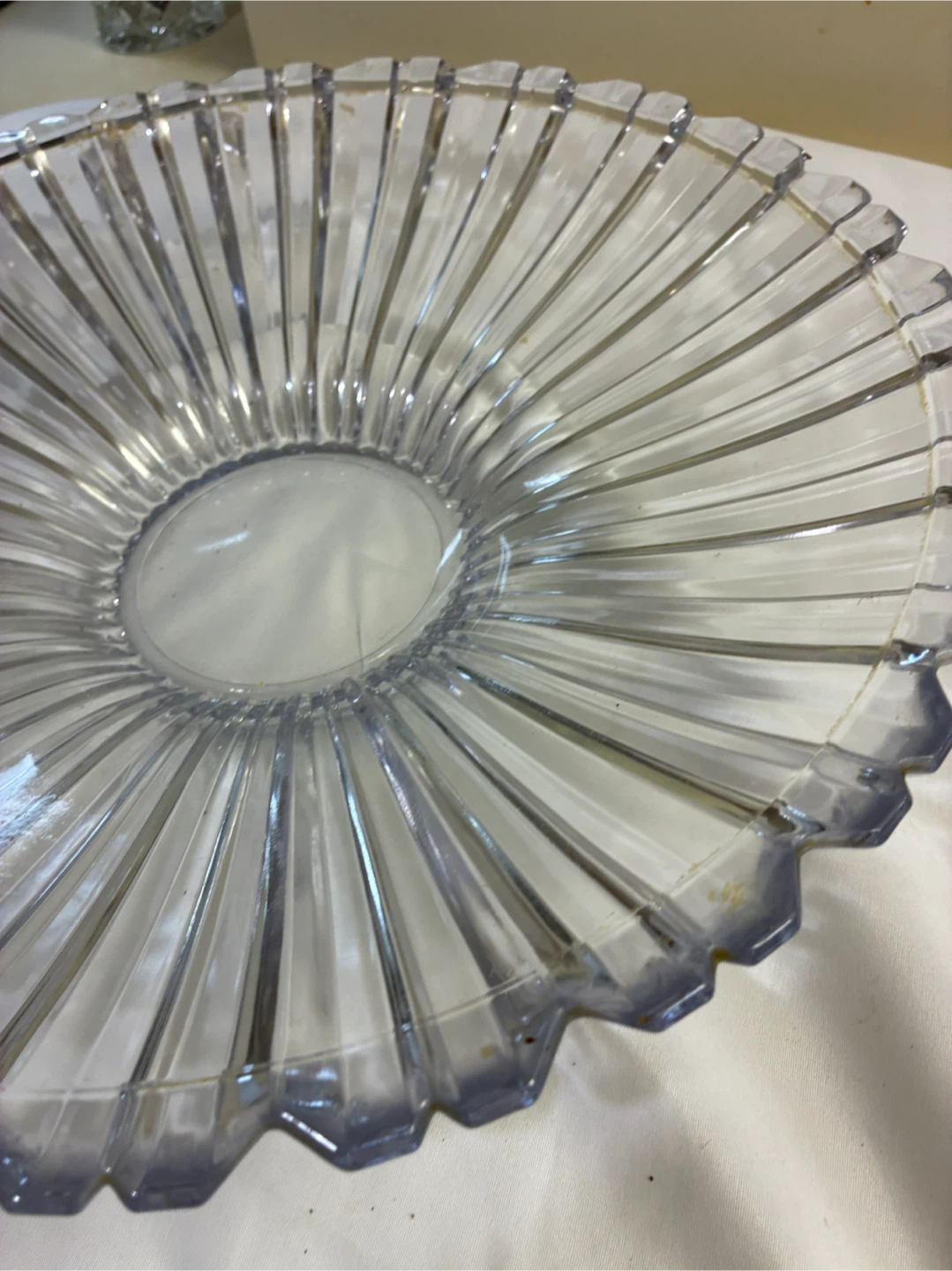 Clear Glass Fluted Serving Bowl - photo 2