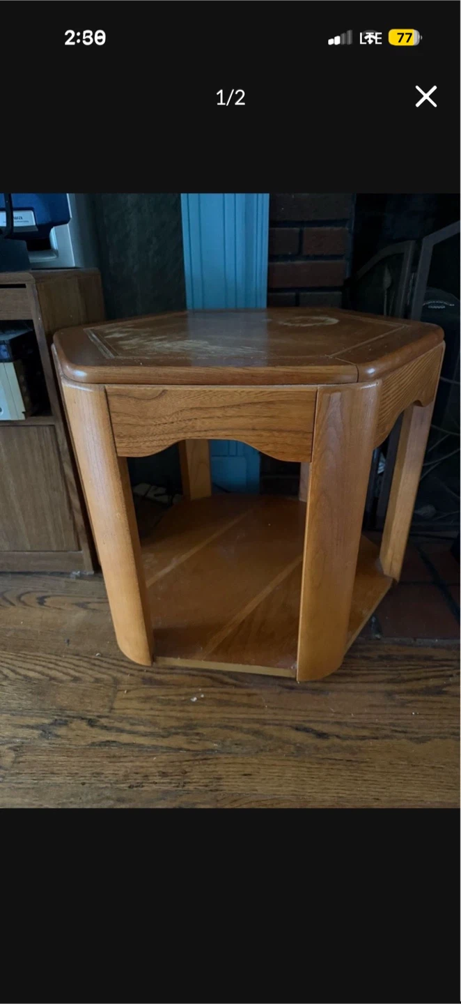 Vintage oak end table