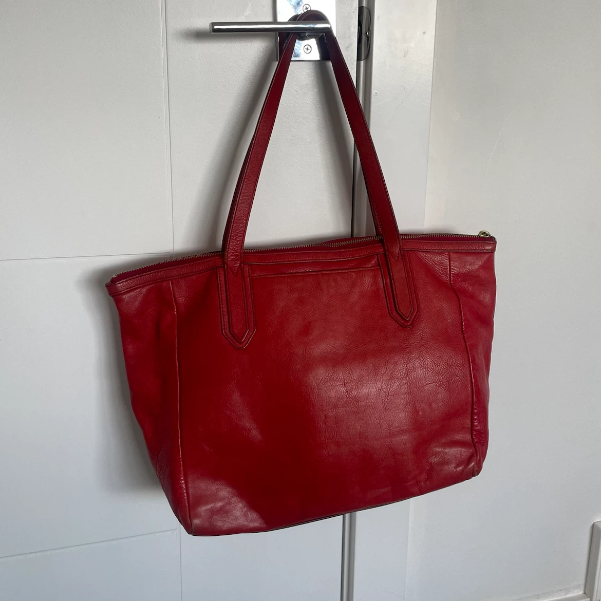 Fossil Red Leather Tote Bag - photo 5