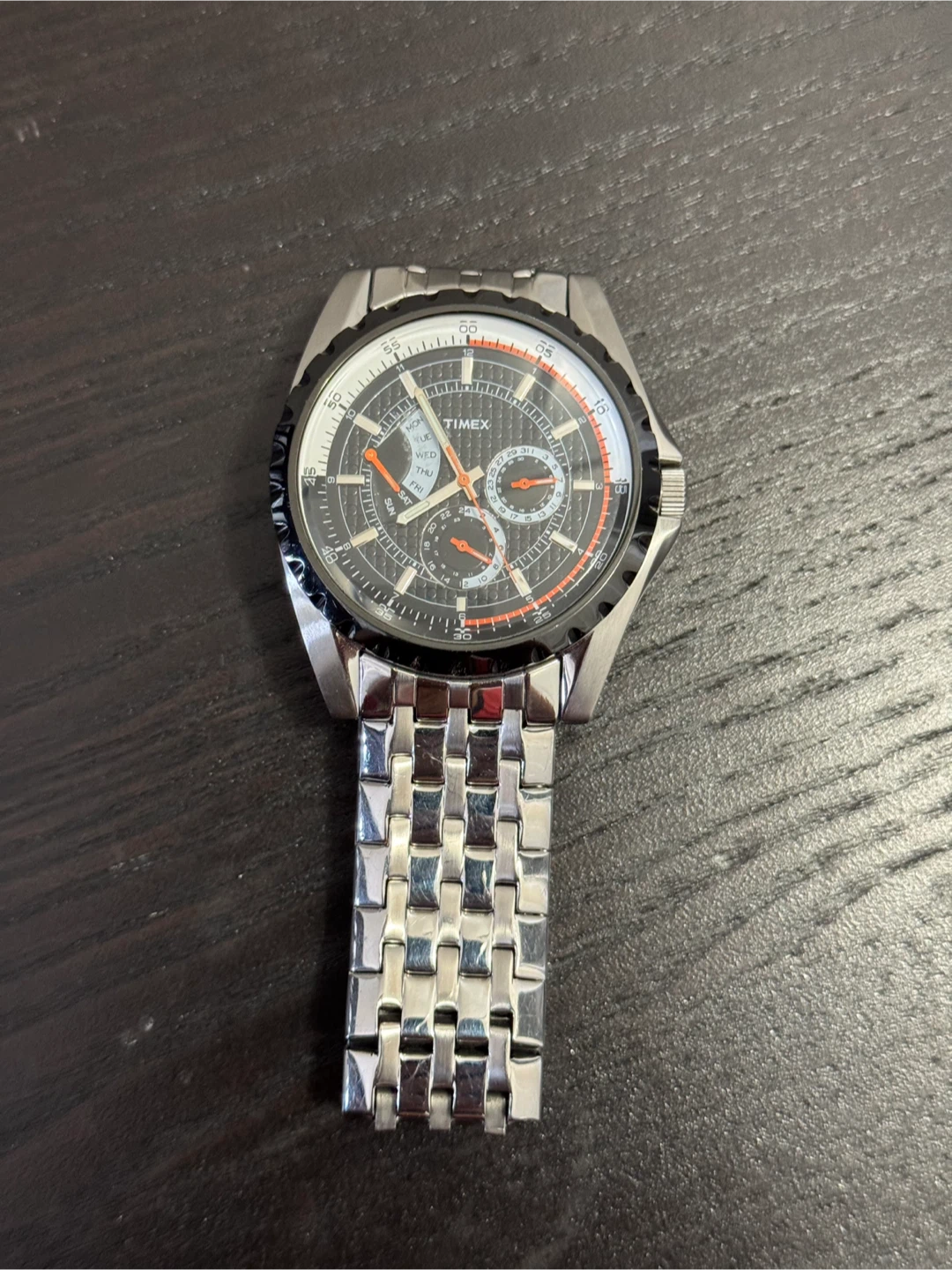 Timex stainless steel multi-function watch