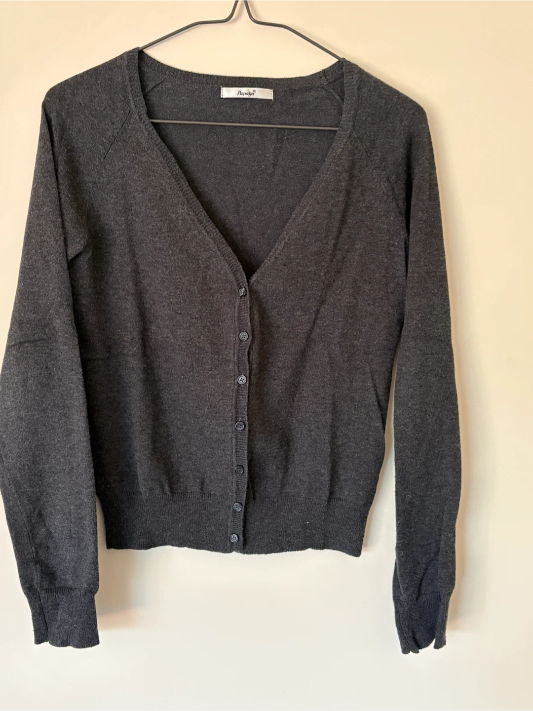 Papaya Charcoal Grey V-Neck Cardigan