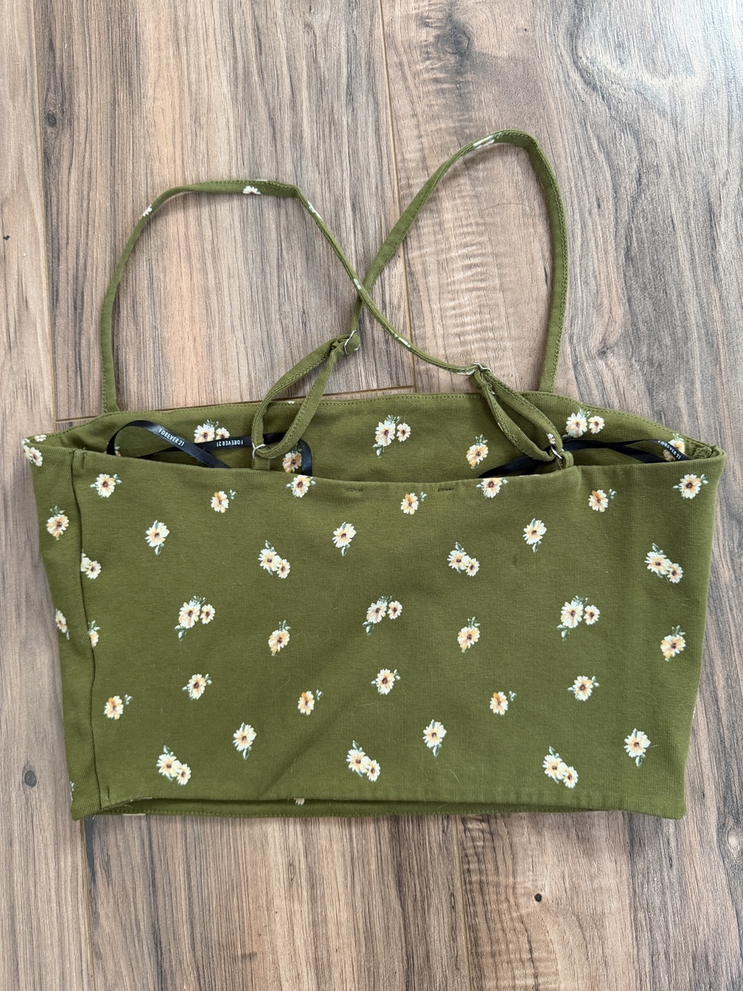 Forever 21 Green Floral Crop Top - photo 2