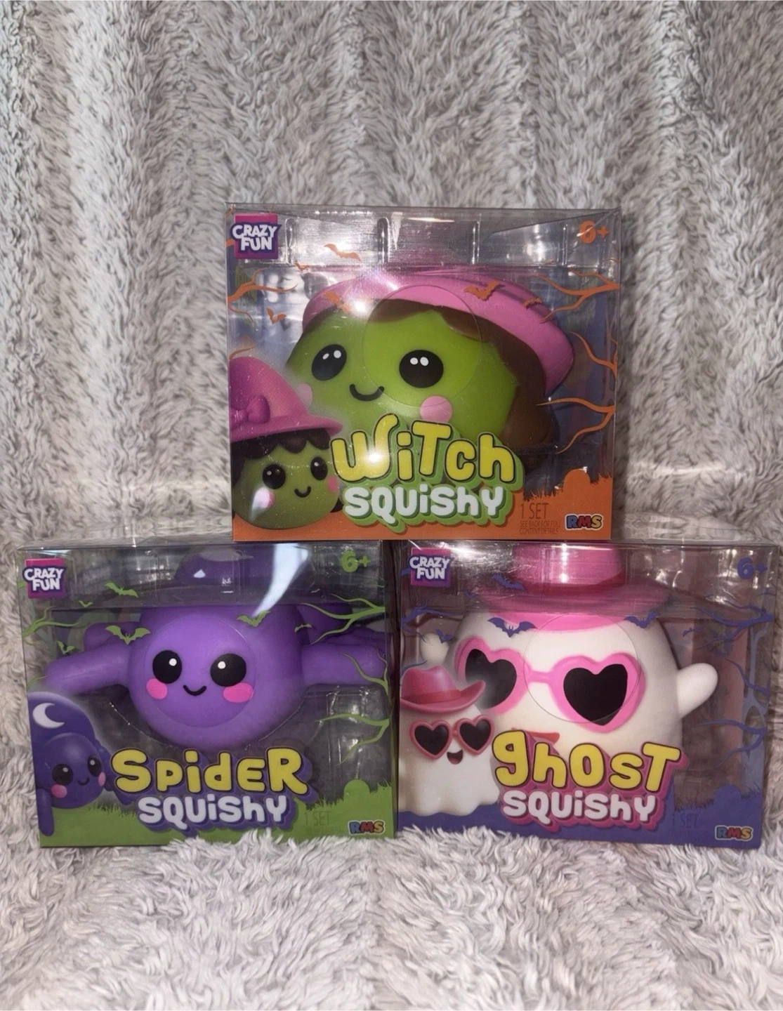 Crazy Fun RMS Squishy Set Ghost Spider Witch Halloween