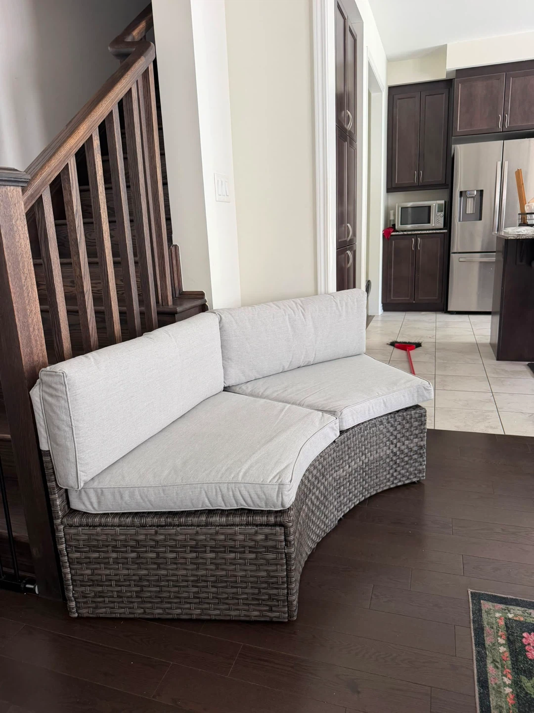 Curved Rattan Sectional Sofa Couch