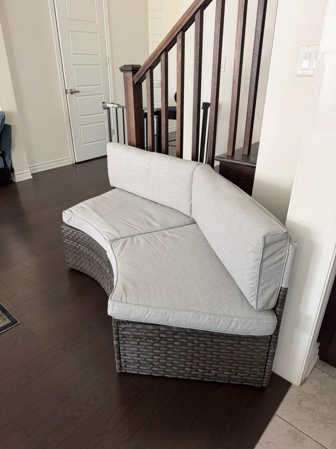 Curved Rattan Sectional Sofa Couch - photo 3