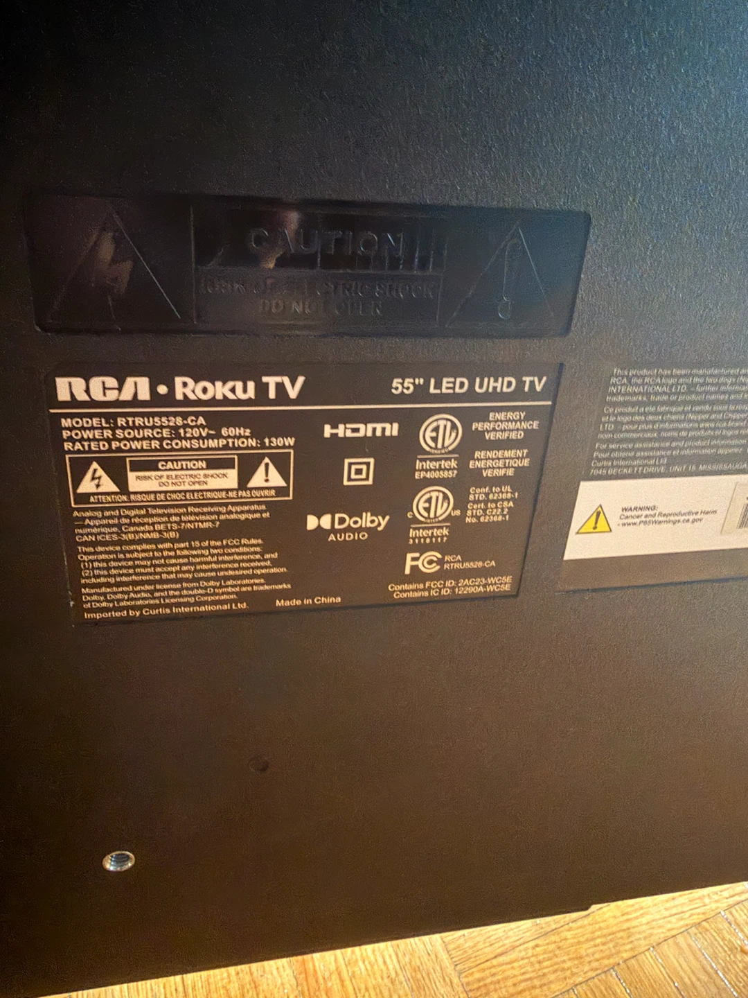 RCA 55" LED UHD TV - Damage - photo 3