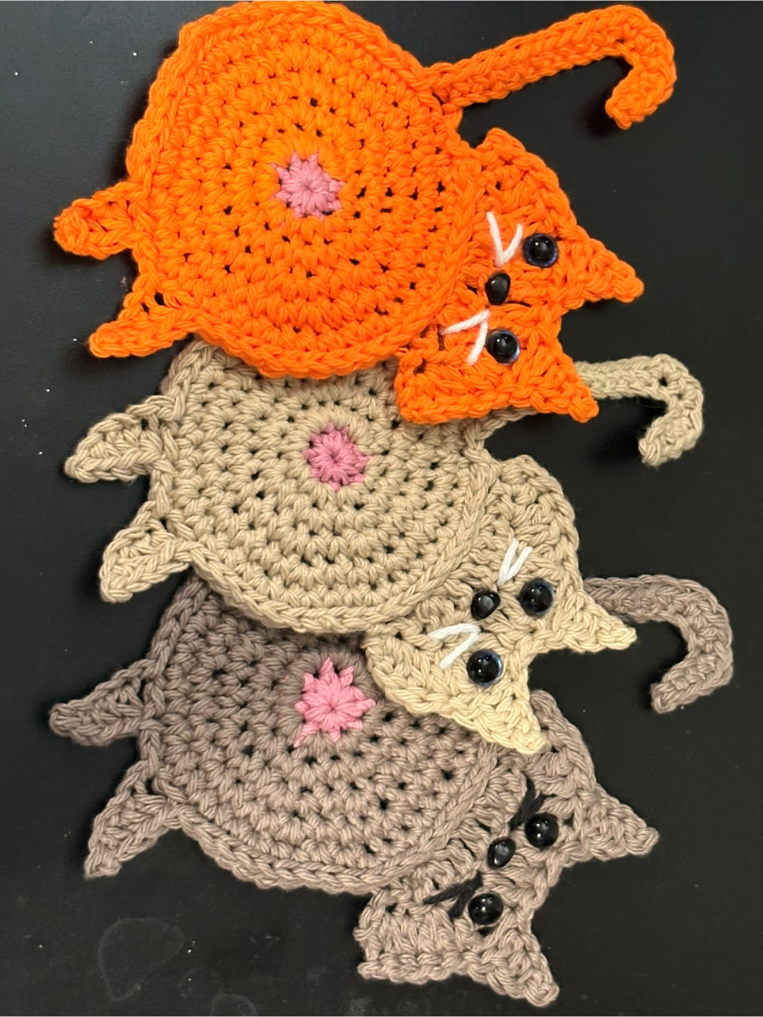 Crocheted Cat Coasters