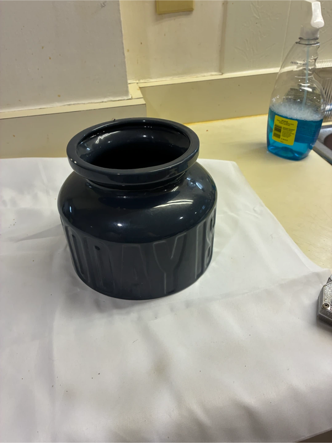 Dark Grey Ceramic Pot