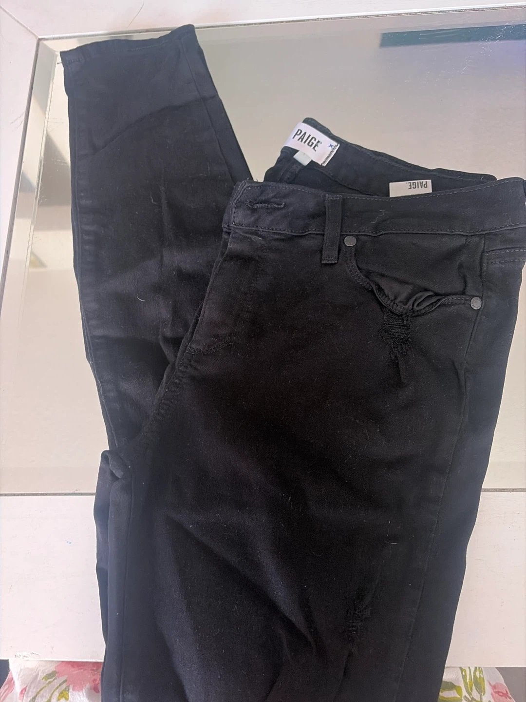 Paige Black Distressed Jeans
