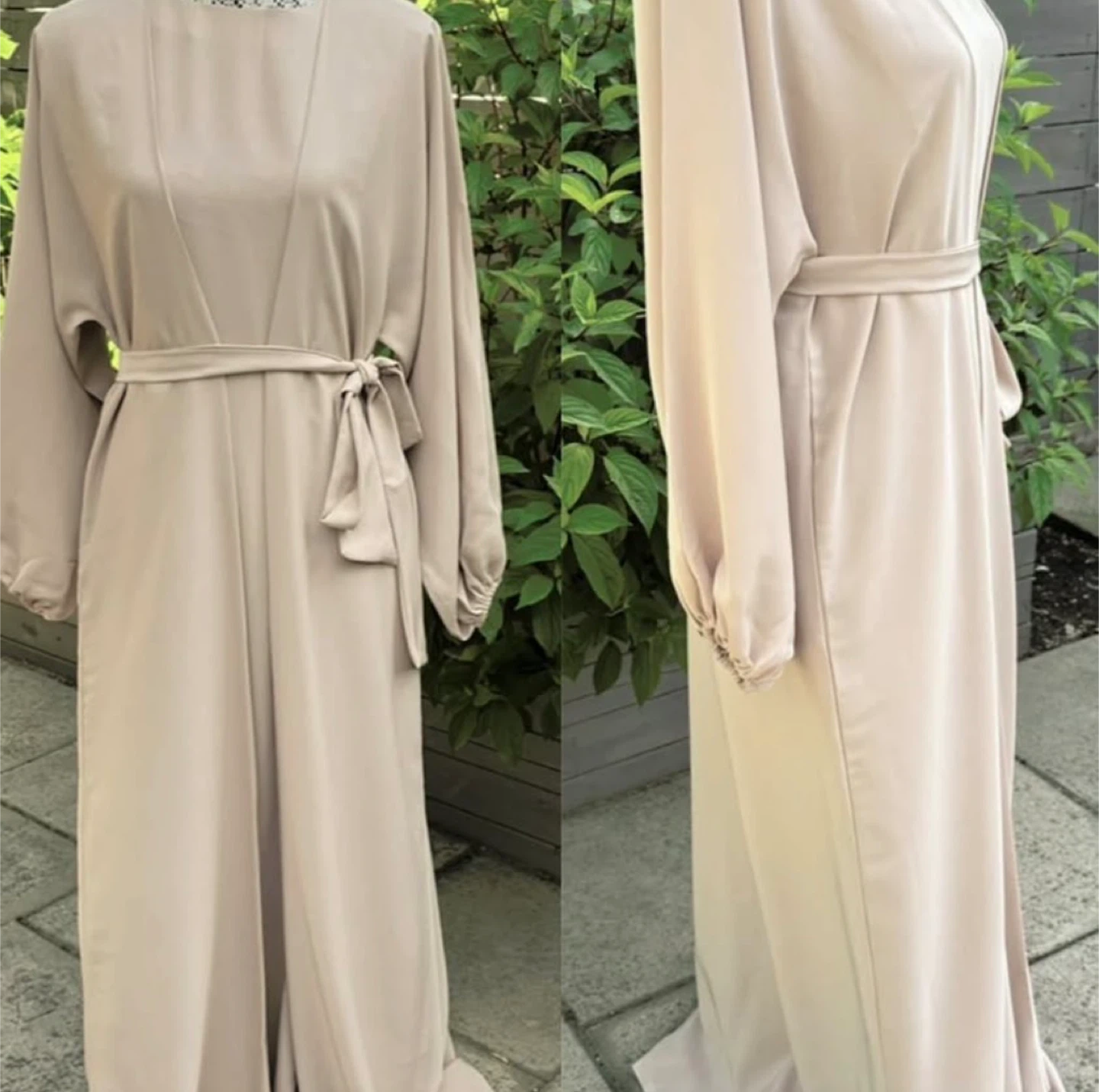 Beige Abaya with Belt