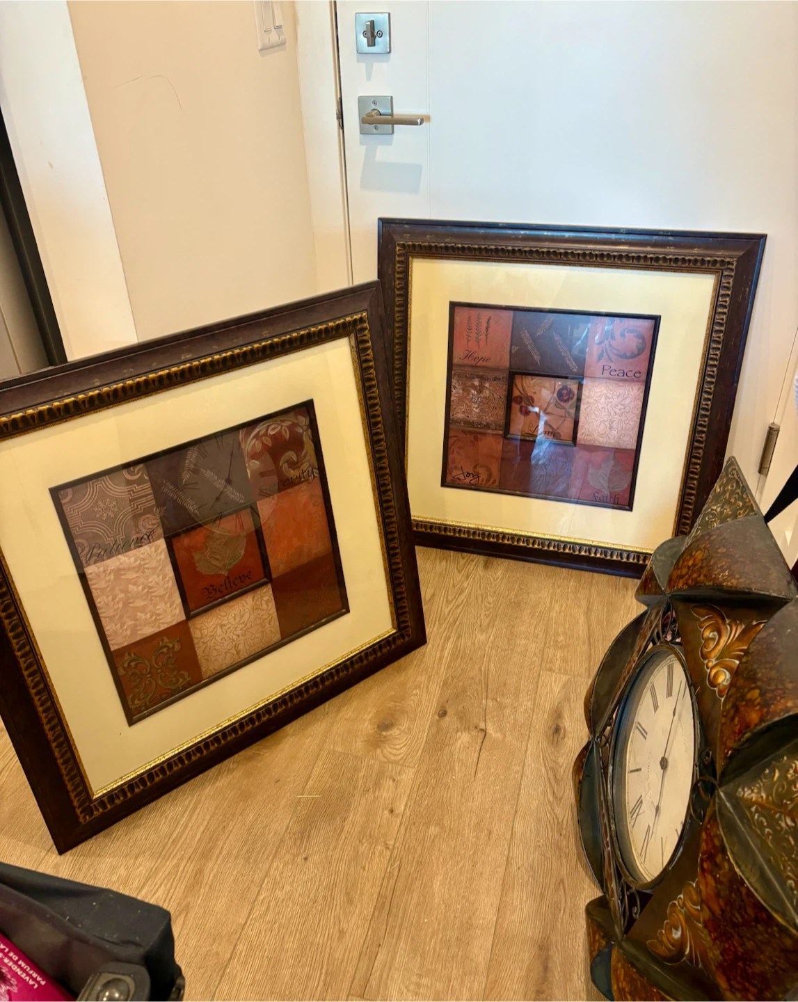 Large Framed Wall Art Set with Clock! - photo 2