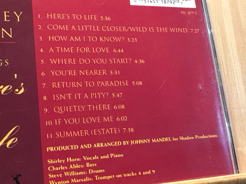 Shirley Horn Here's to Life CD - photo 4
