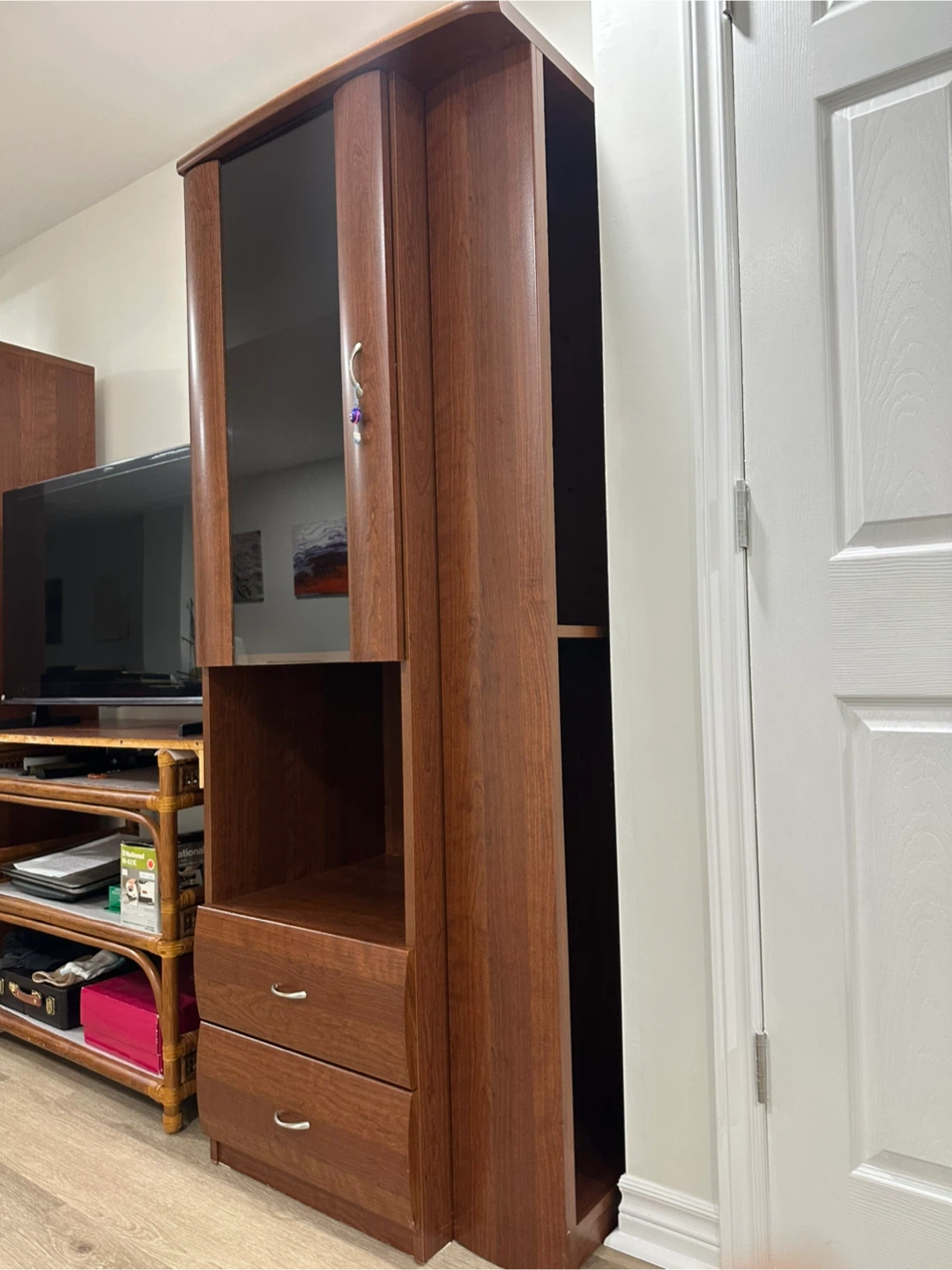 Tall Wooden Storage Cabinet - photo 2