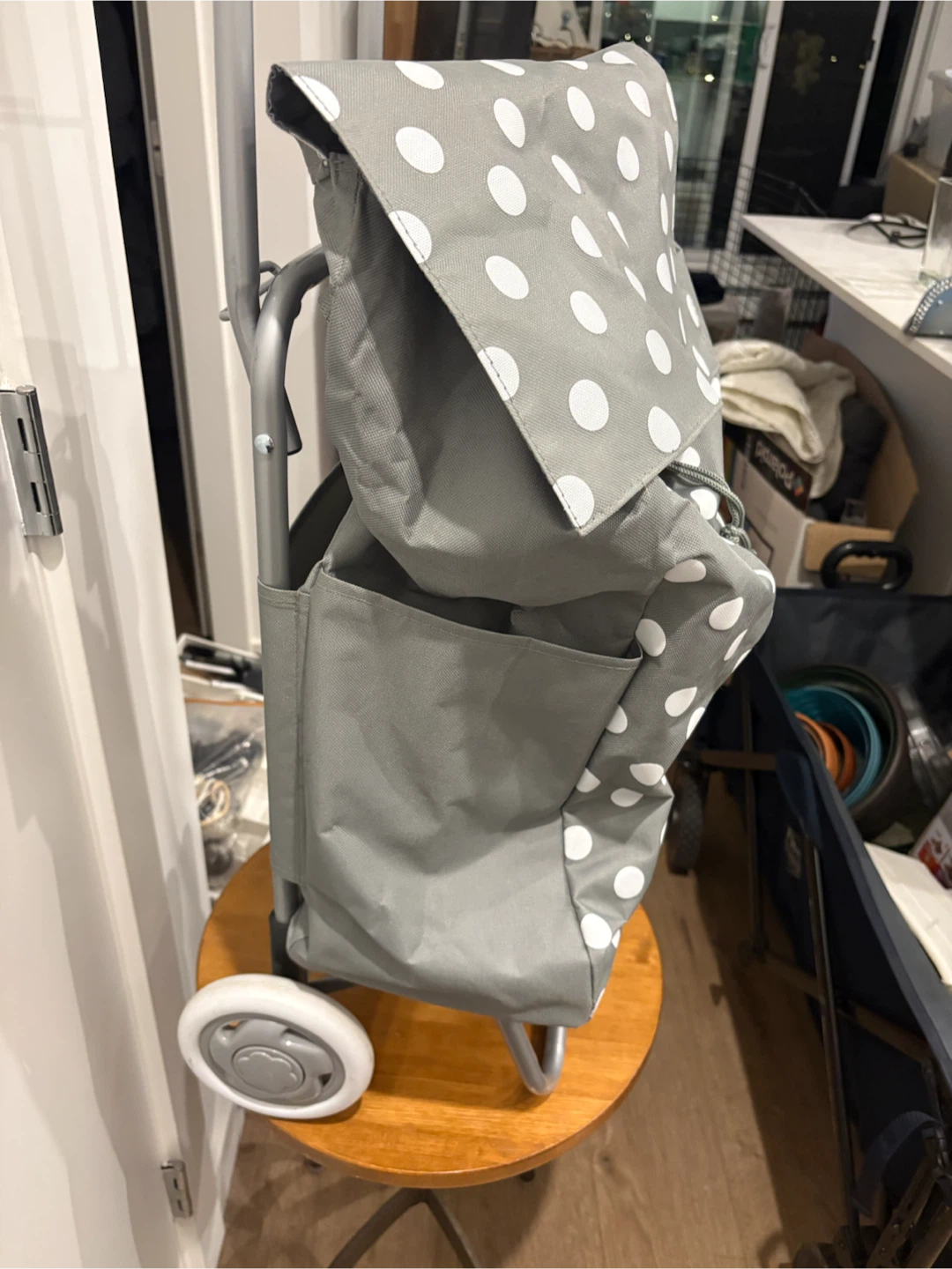Grey Polka Dot Shopping Trolley - photo 2