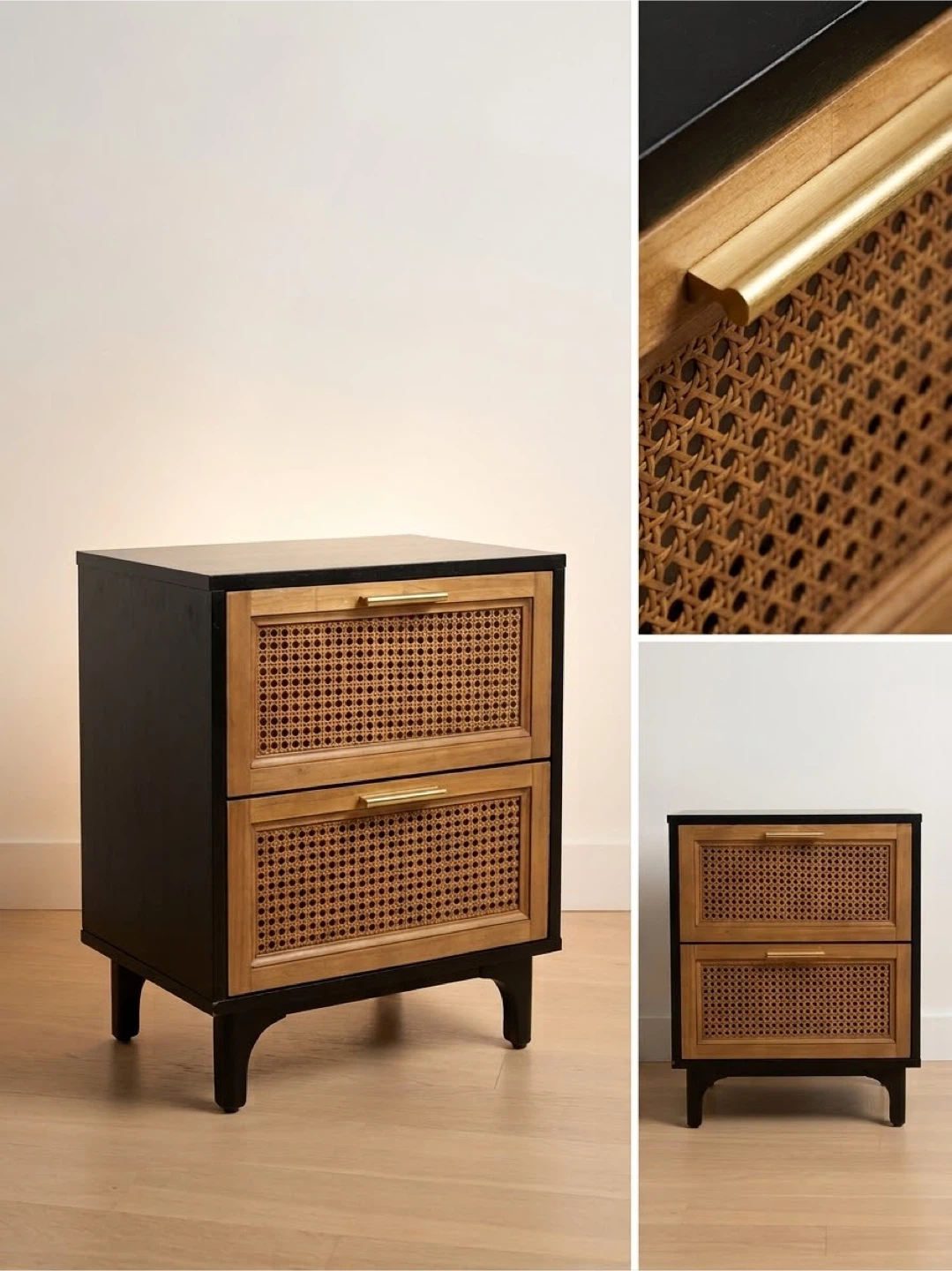 Mid-Century Cane Nightstand