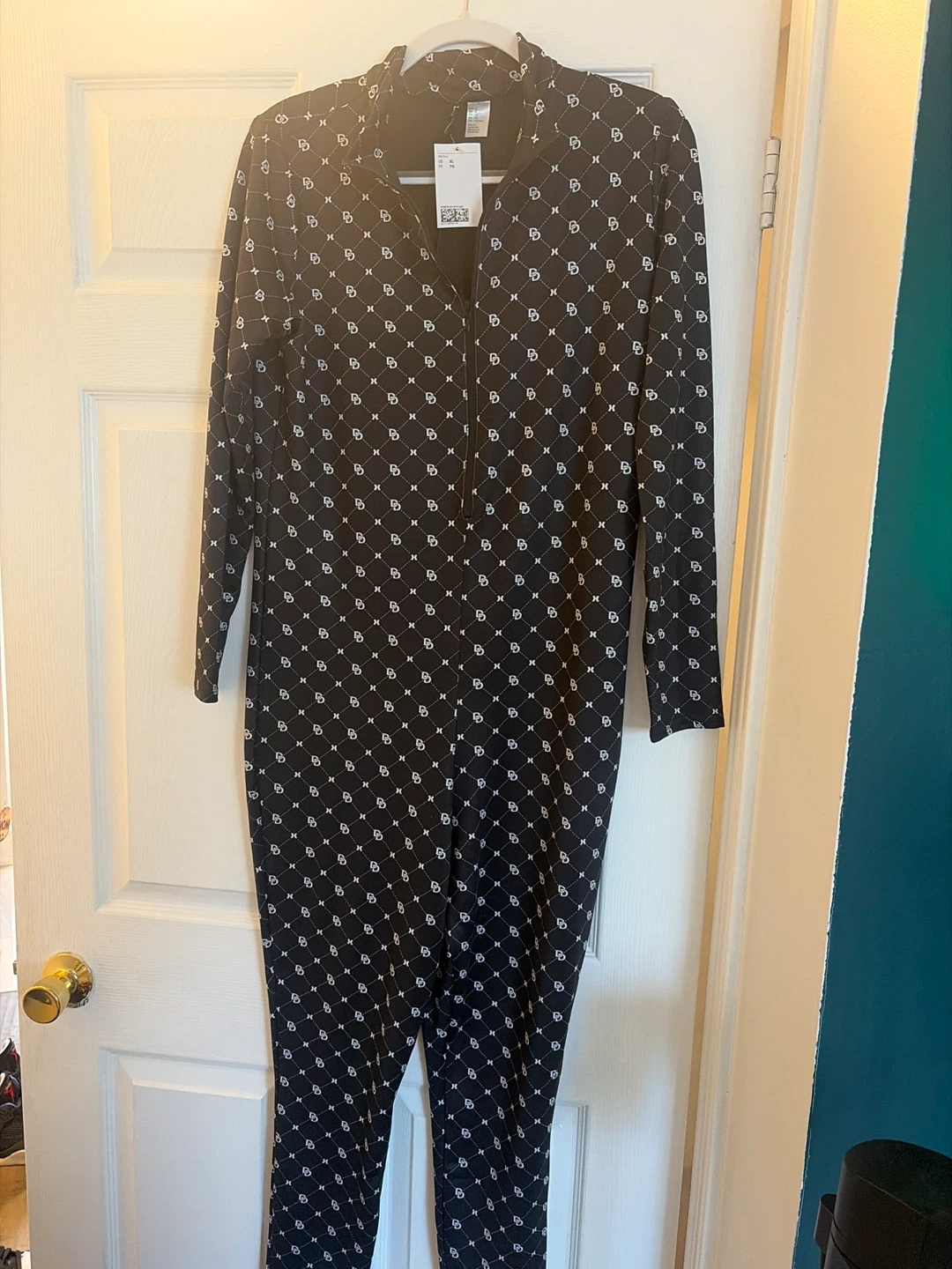 Black patterned jumpsuit