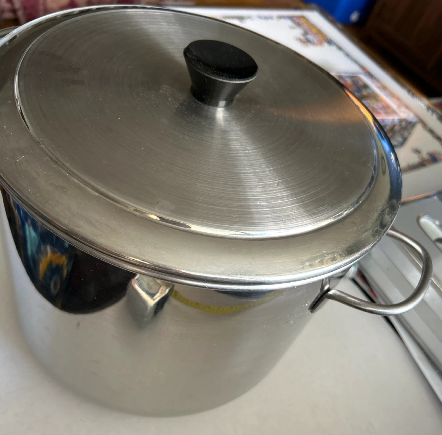Large Stainless Steel Stock Pot with Rack - photo 2