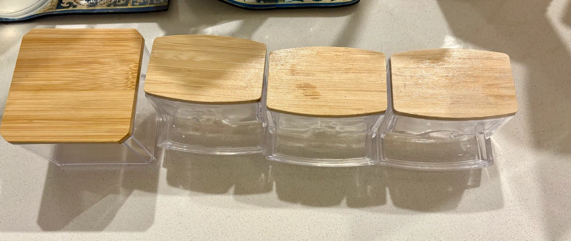 Clear Square Containers with Bamboo Lids