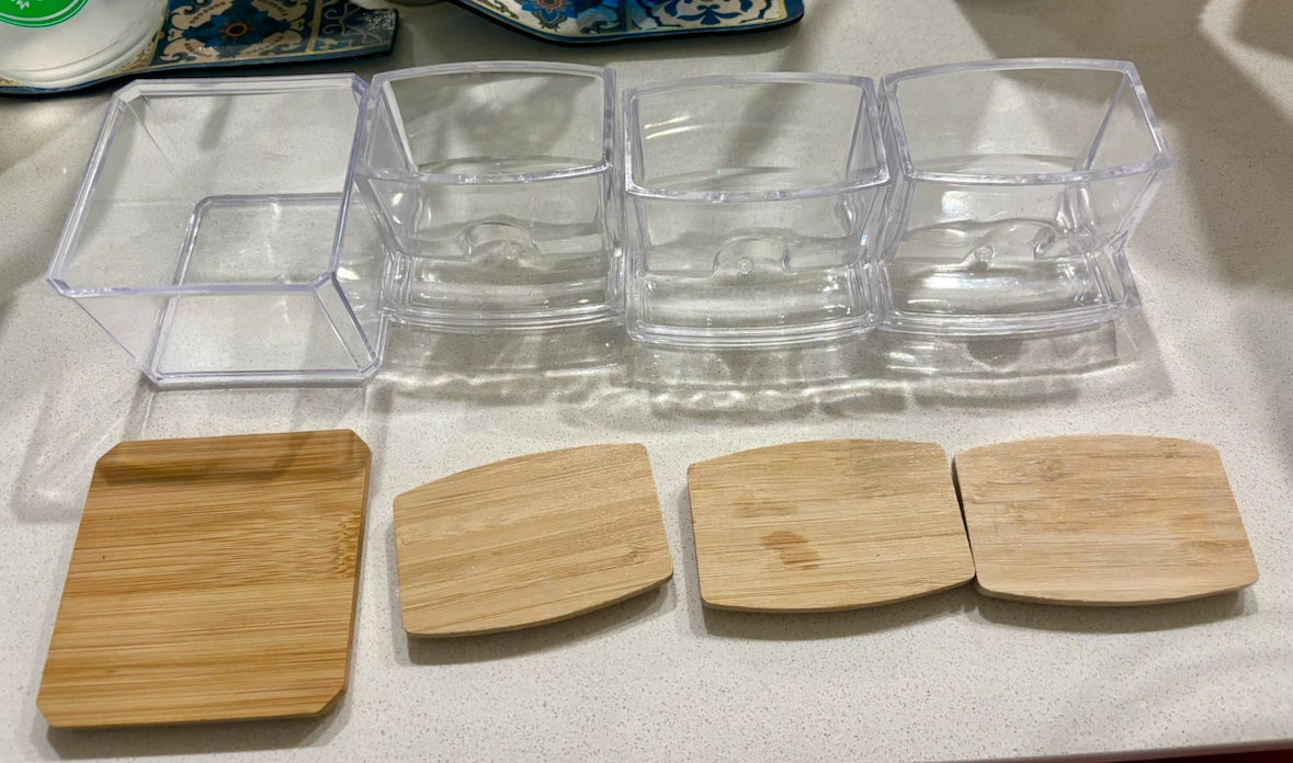 Clear Square Containers with Bamboo Lids - photo 3