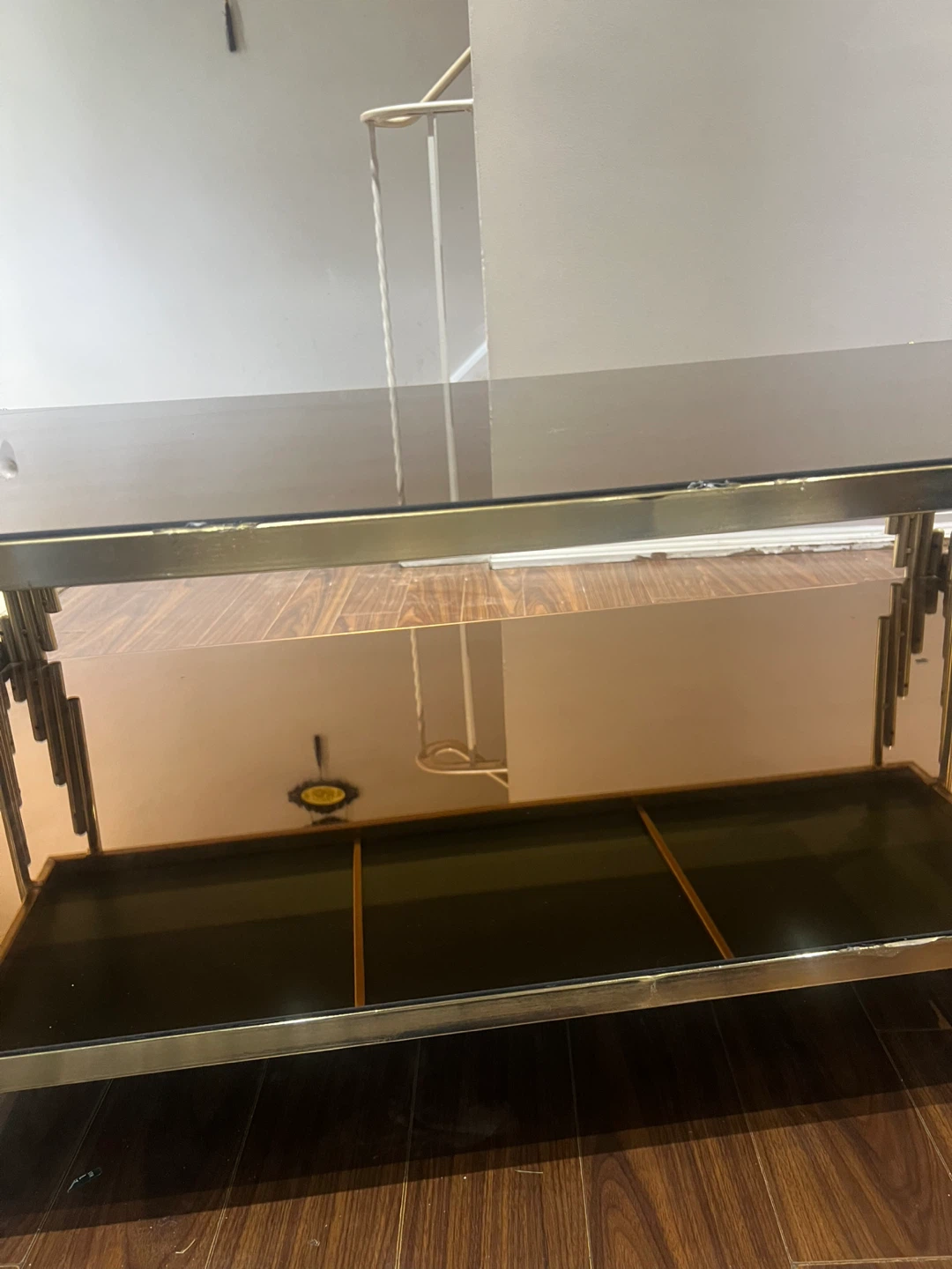 Vintage Brass and Smoked Glass Coffee Table - photo 4