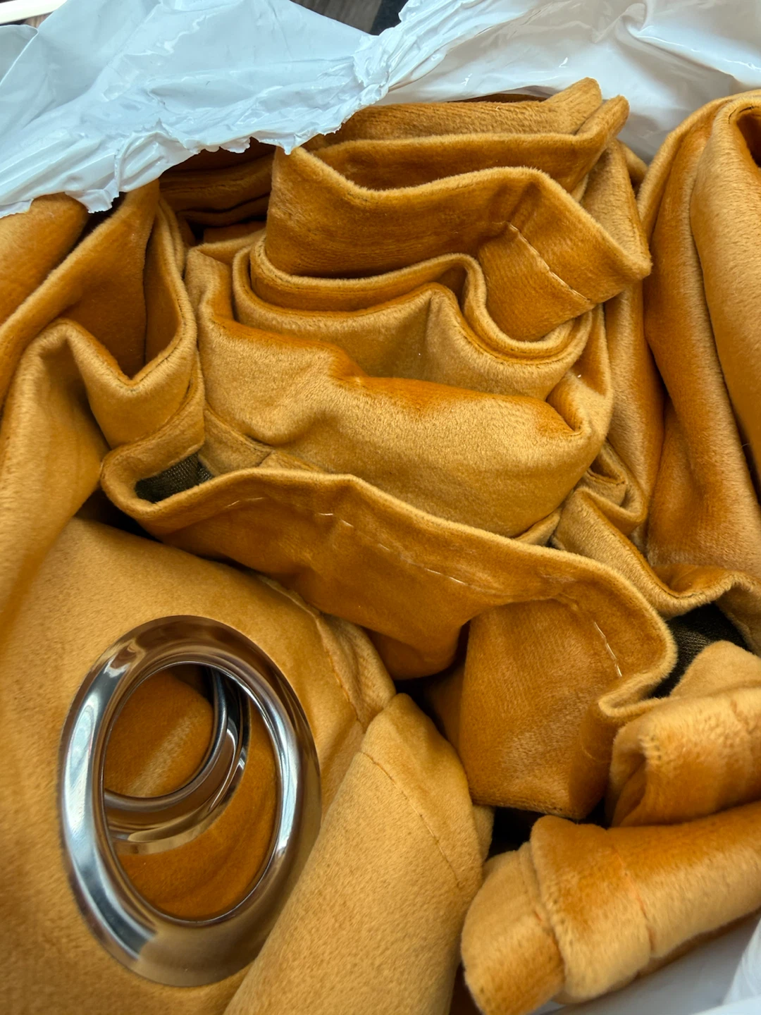 Mustard Yellow Velvet Curtain Panels - photo 2