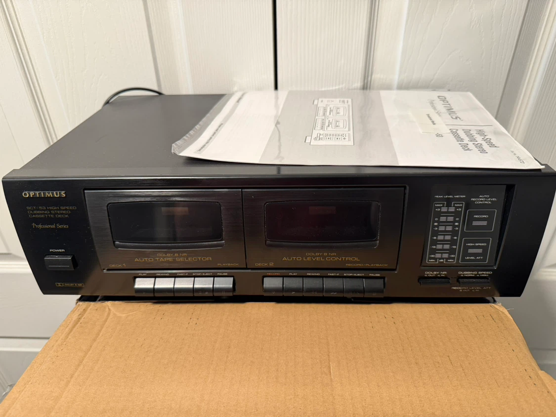 Optimus SCT-53 High-Speed Dubbing Stereo Cassette Deck