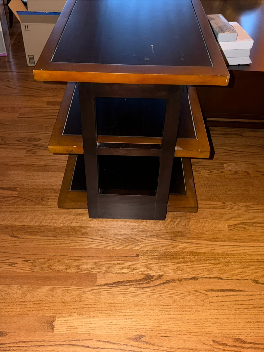 Three-Tier Wood and Black Accent Coffee Table - photo 5