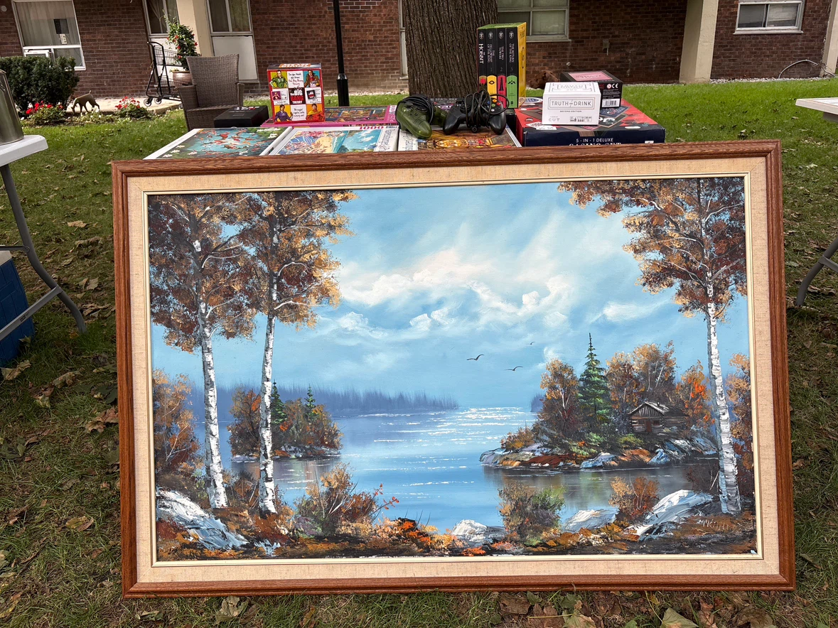 Framed Landscape Oil Painting