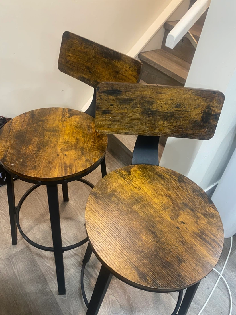 Set of 2 Industrial Style Bar Stools