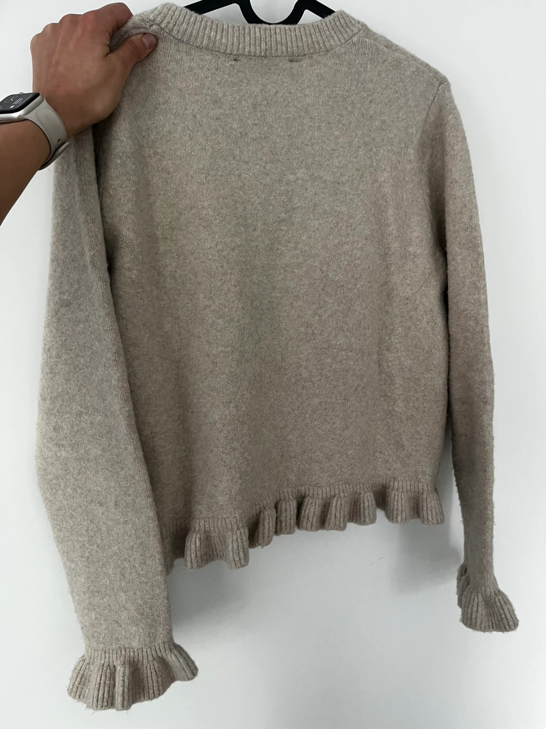 Zara Ruffled Cardigan Beige Small - photo 2