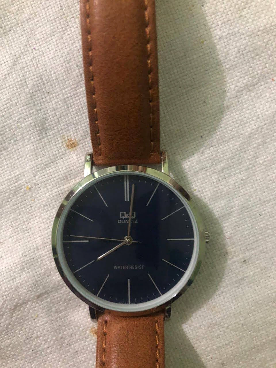 Q&Q Quartz Watch with Tan Leather Strap - photo 2