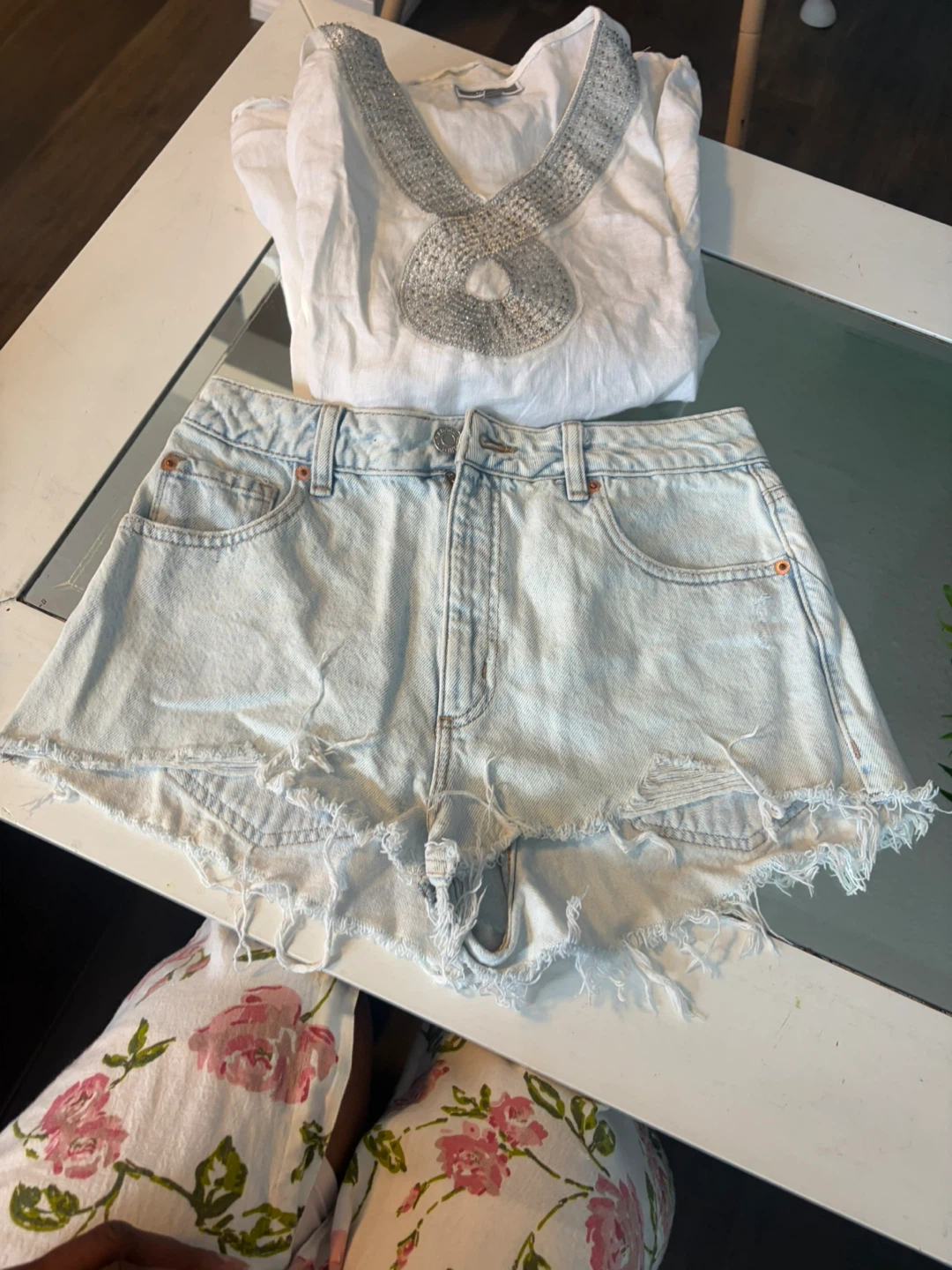Garage Denim Light Wash Shorts