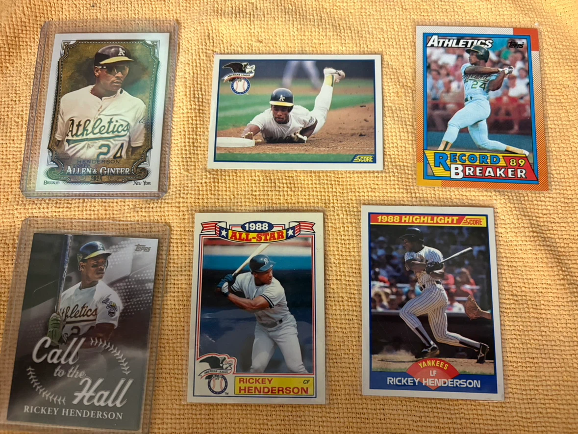 Rickey Henderson Baseball Cards Lot