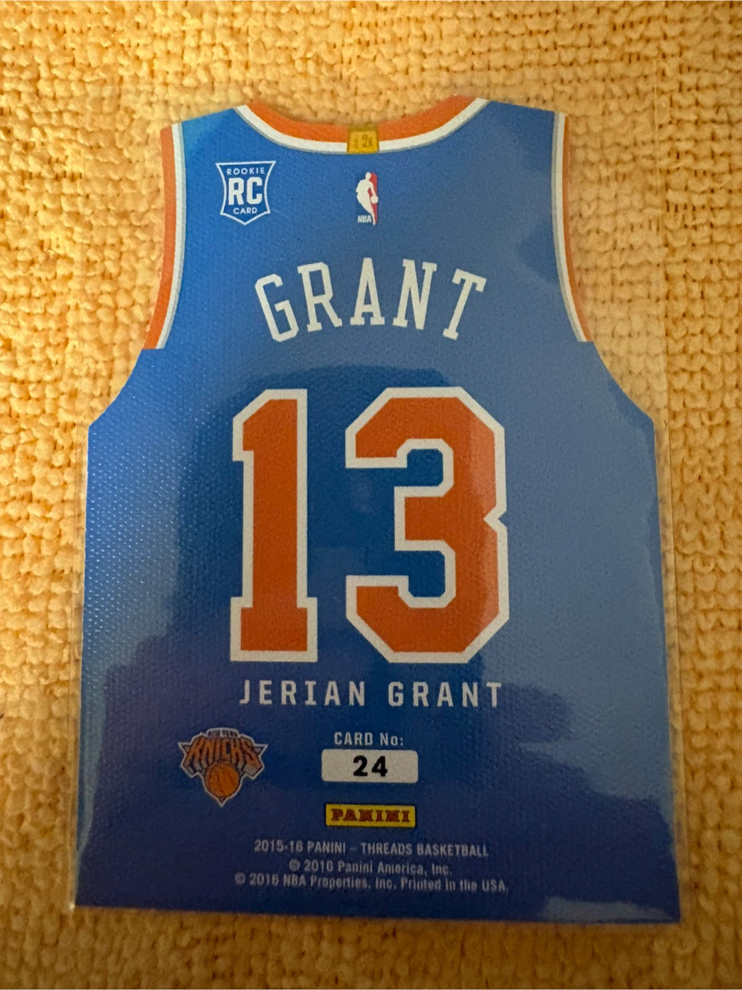Jerian Grant 13 New York Knicks Panini Threads Basketball Card - photo 2