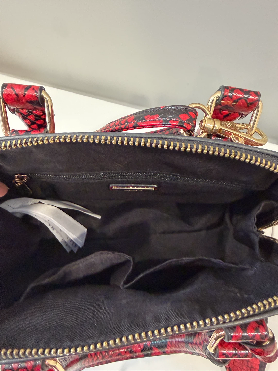ALDO Red and Black Snakeskin Handbag - photo 2
